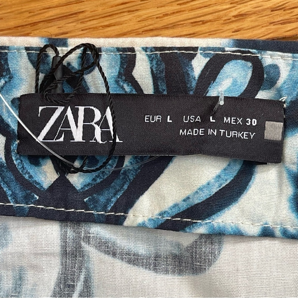 Zara Blue and White Floral Print Spaghetti Strap Tank - Picture 13 of 13